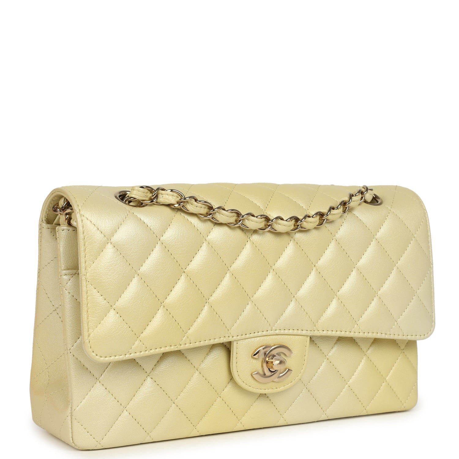 Pre-Owned Chanel Medium Classic Double Flap Yellow — view 2