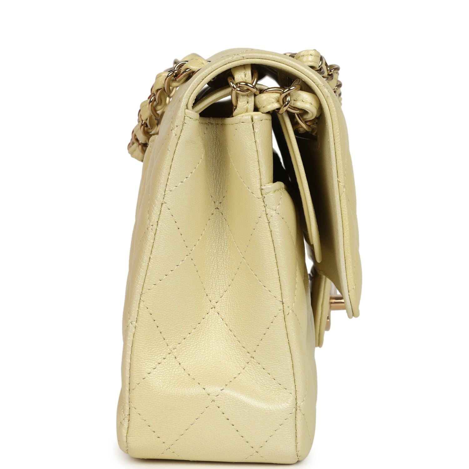 Pre-Owned Chanel Medium Classic Double Flap Yellow — view 4