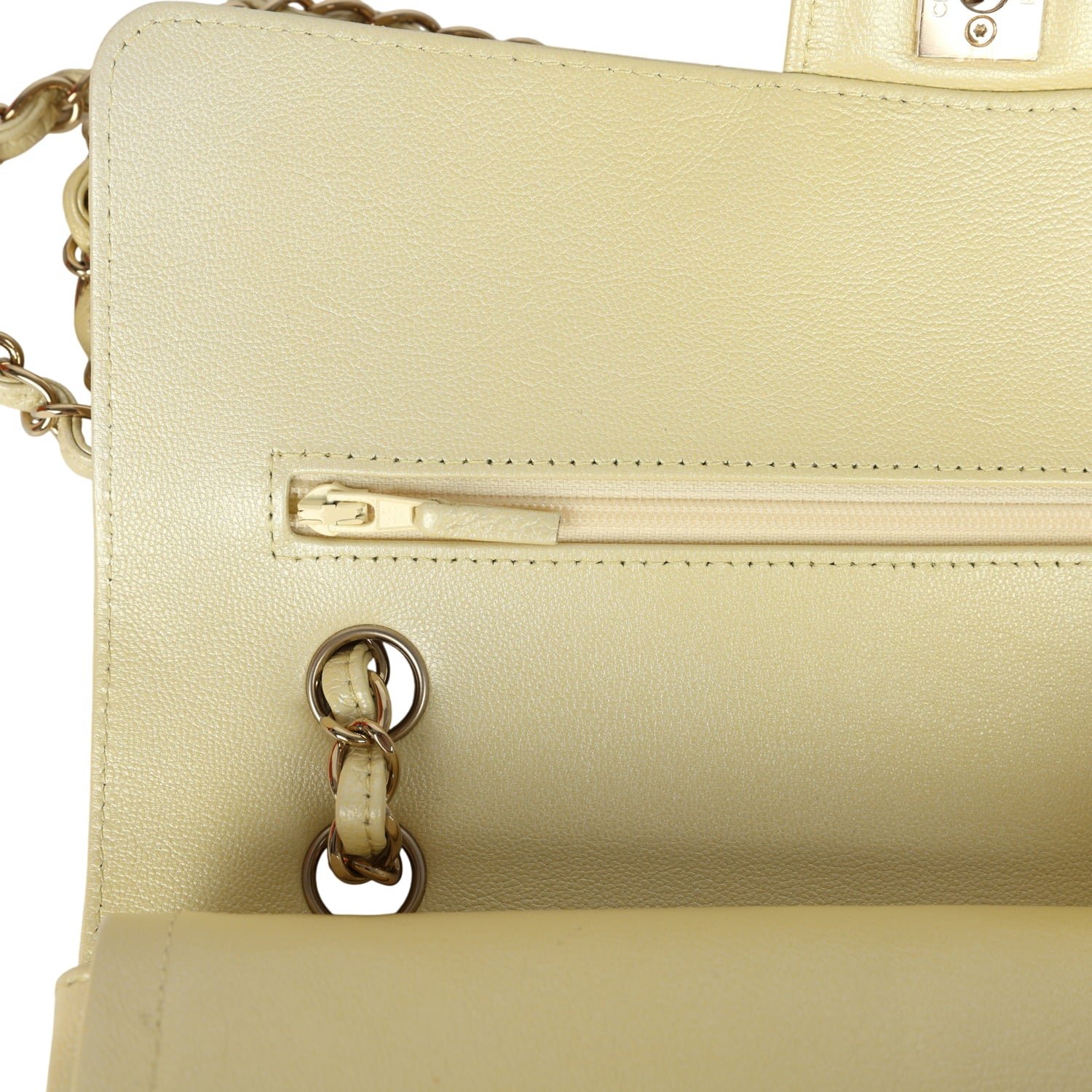 Pre-Owned Chanel Medium Classic Double Flap Yellow — view 8