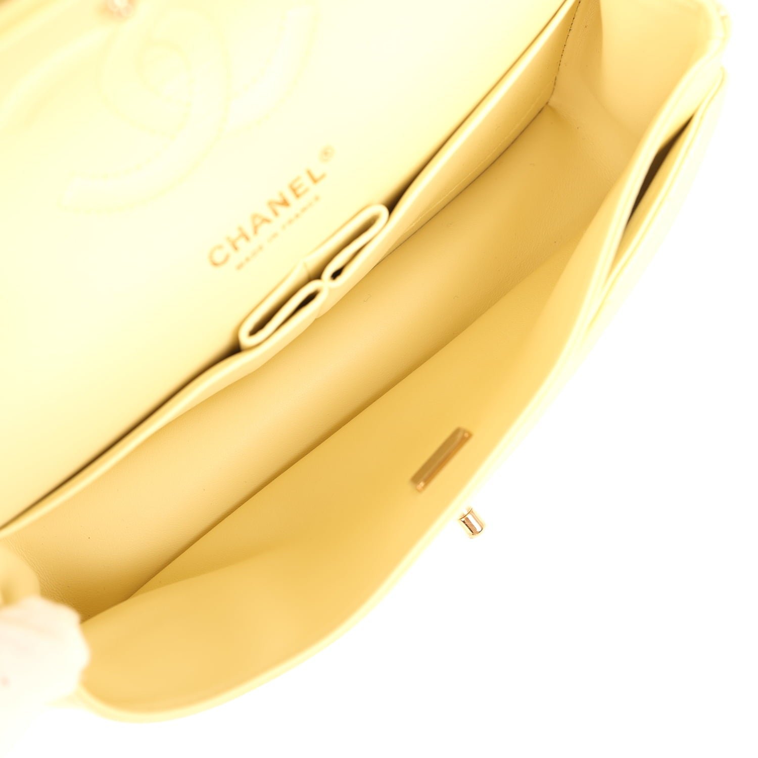 Pre-Owned Chanel Medium Classic Double Flap Yellow — view 10