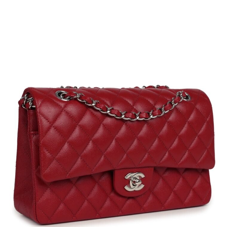 Chanel Medium Classic Double Flap Red Caviar for Sale — alternate view