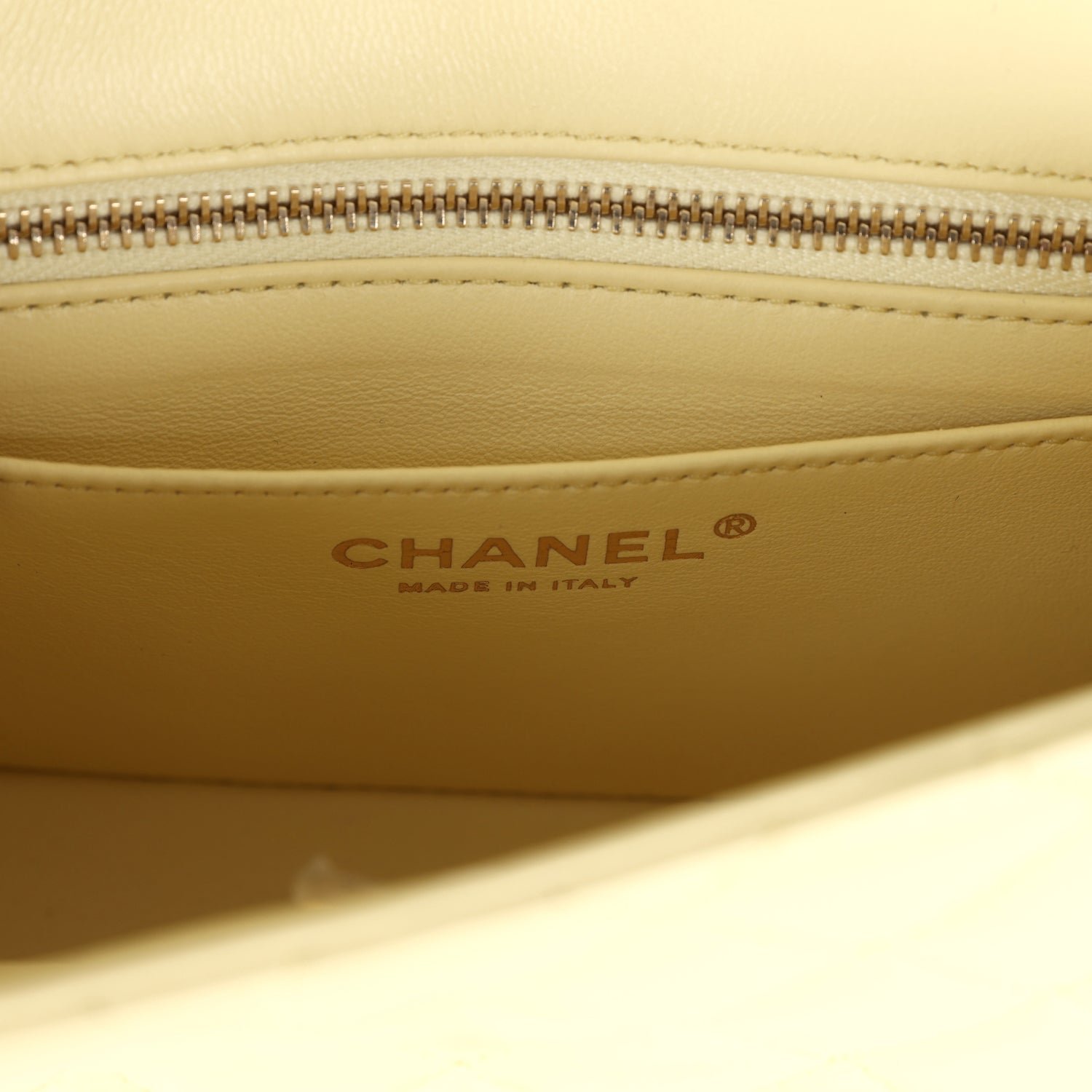 Chanel Mini Flap Bag Yellow Lambskin — view 10