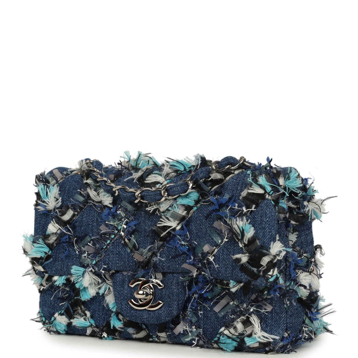Chanel Mini Flap Bag Blue Denim — view 3