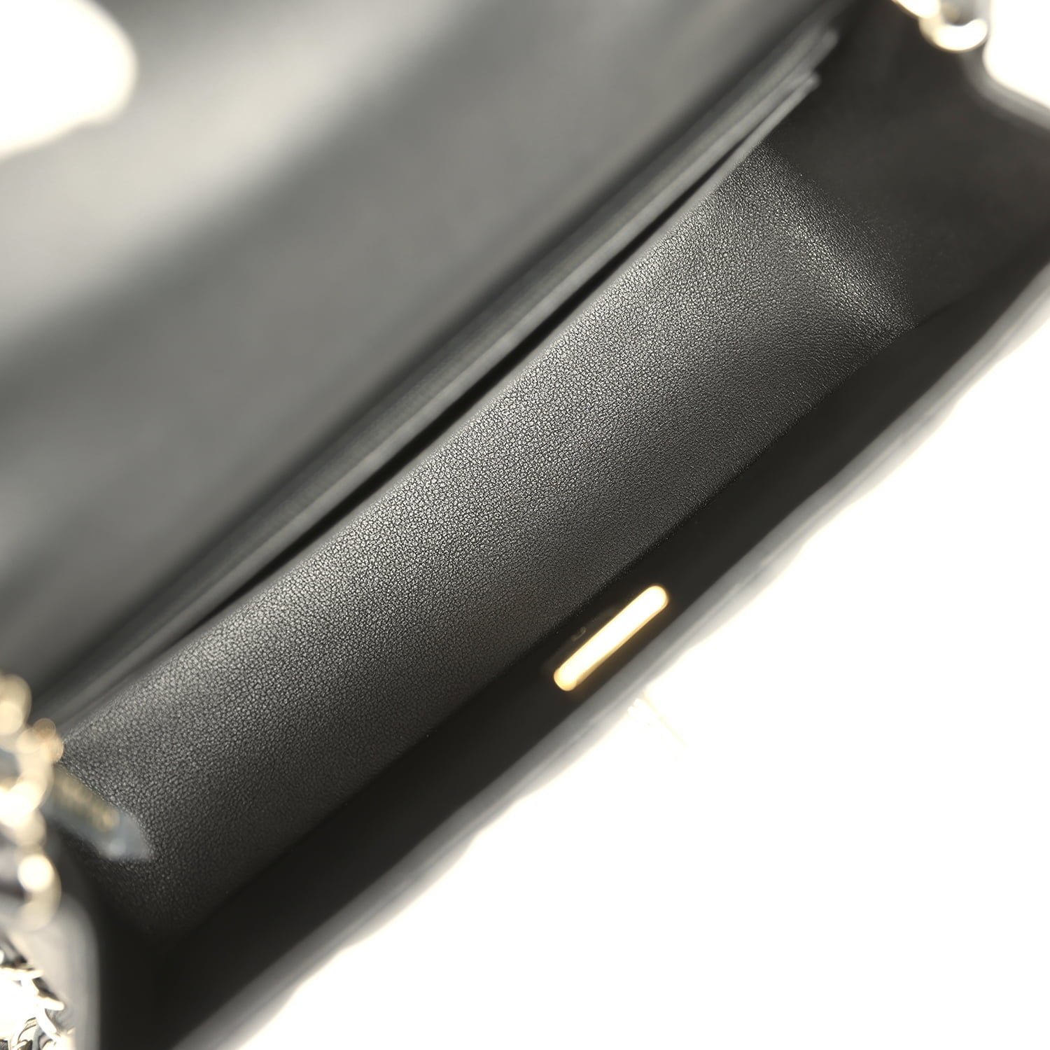 Pre-Owned Chanel Mini Flap Bag Black Lambskin Light Gold — view 8