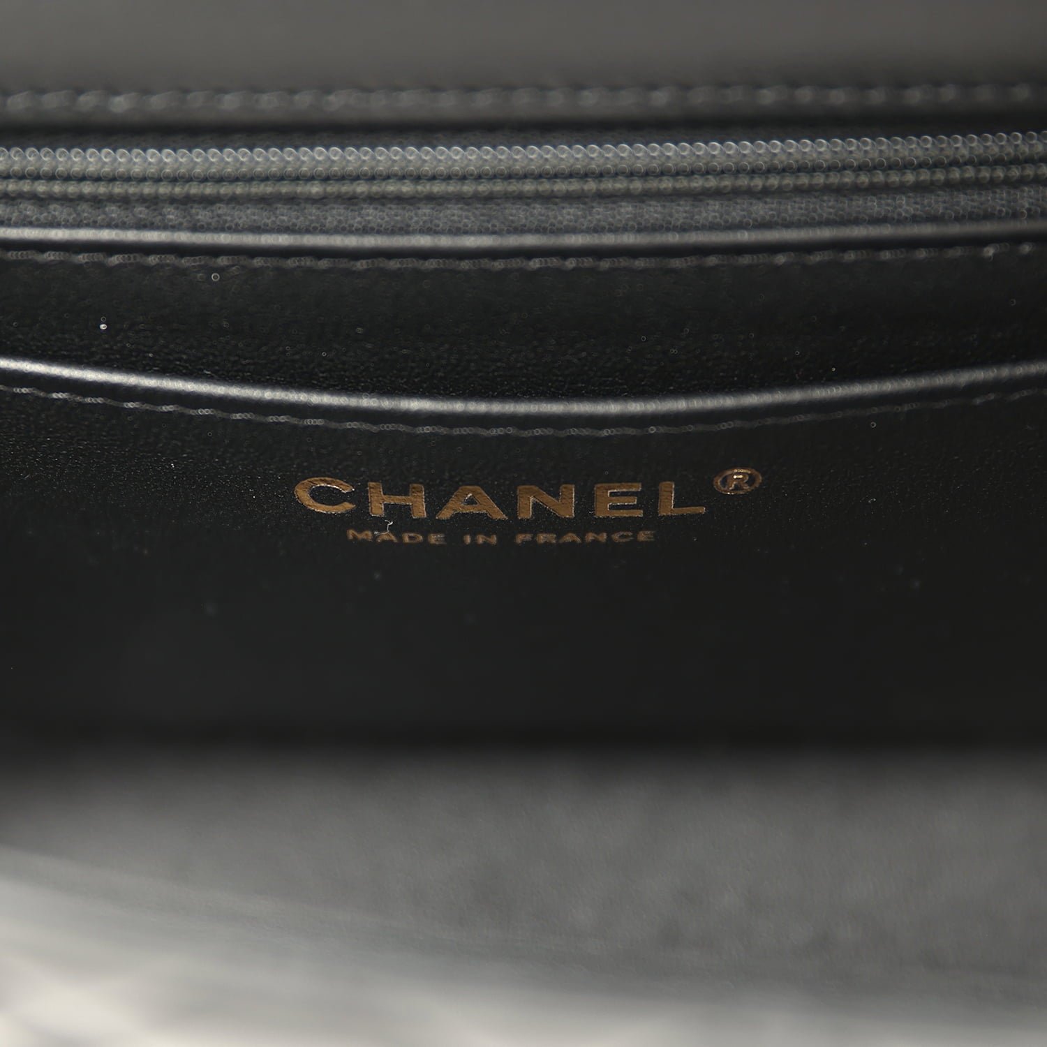 Pre-Owned Chanel Mini Flap Bag Black Lambskin Light Gold — view 9