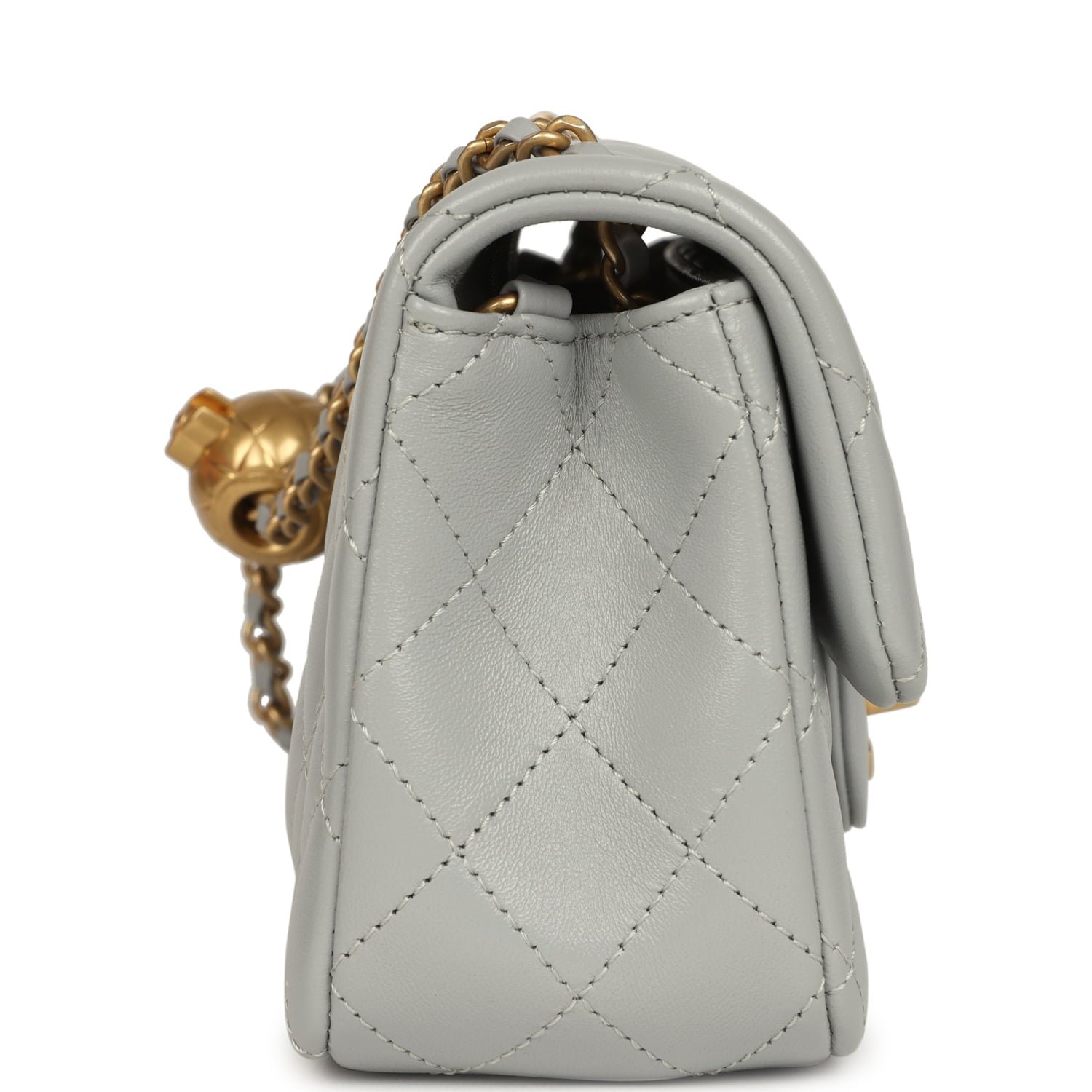 Chanel Mini Flap Bag Grey Lambskin — view 4