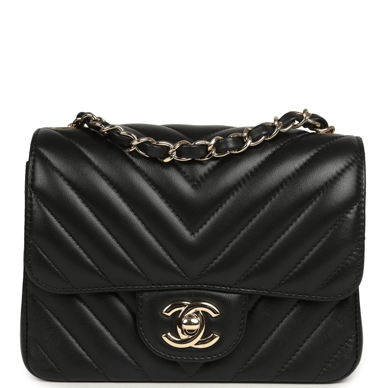 Pre-Owned Chanel Mini Flap Bag Black Lambskin