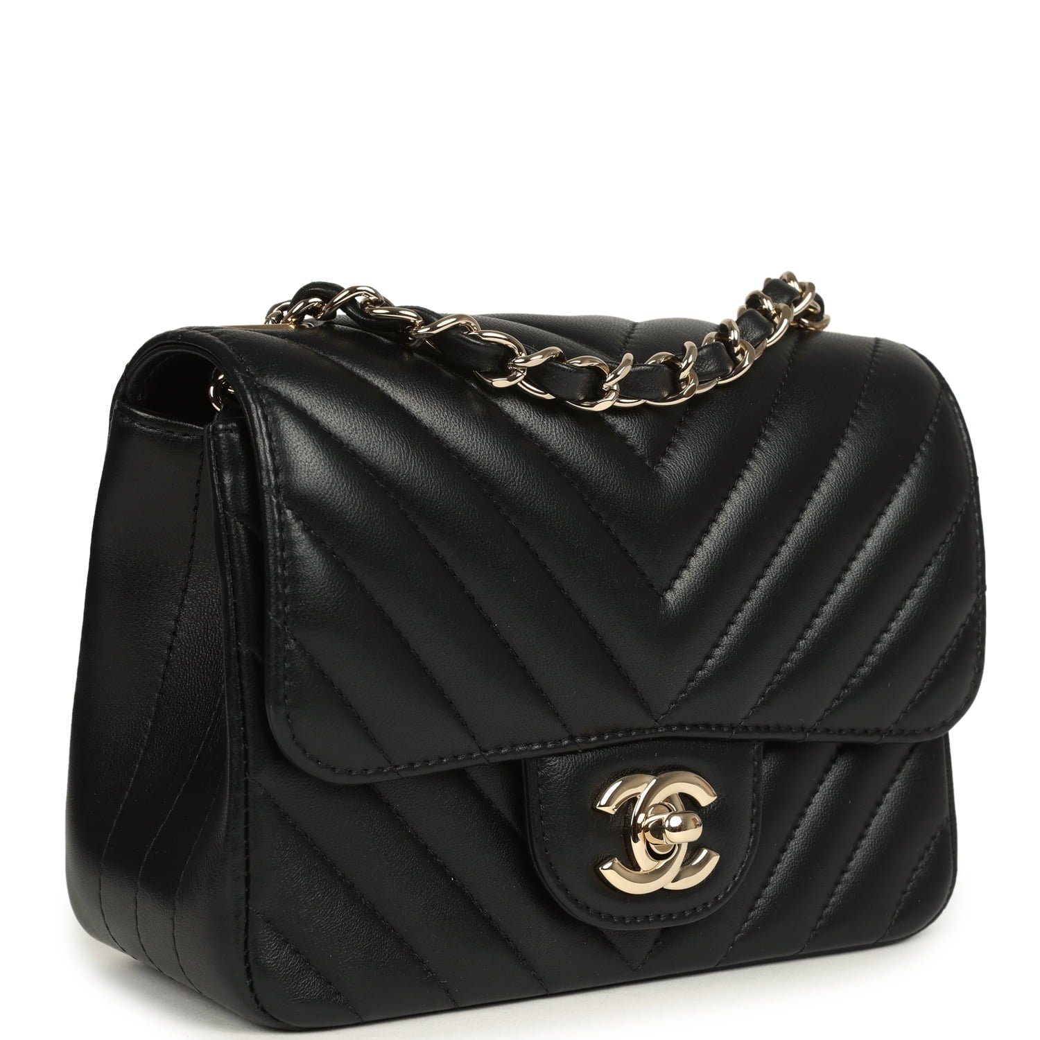 Pre-Owned Chanel Mini Flap Bag Black Lambskin — view 2