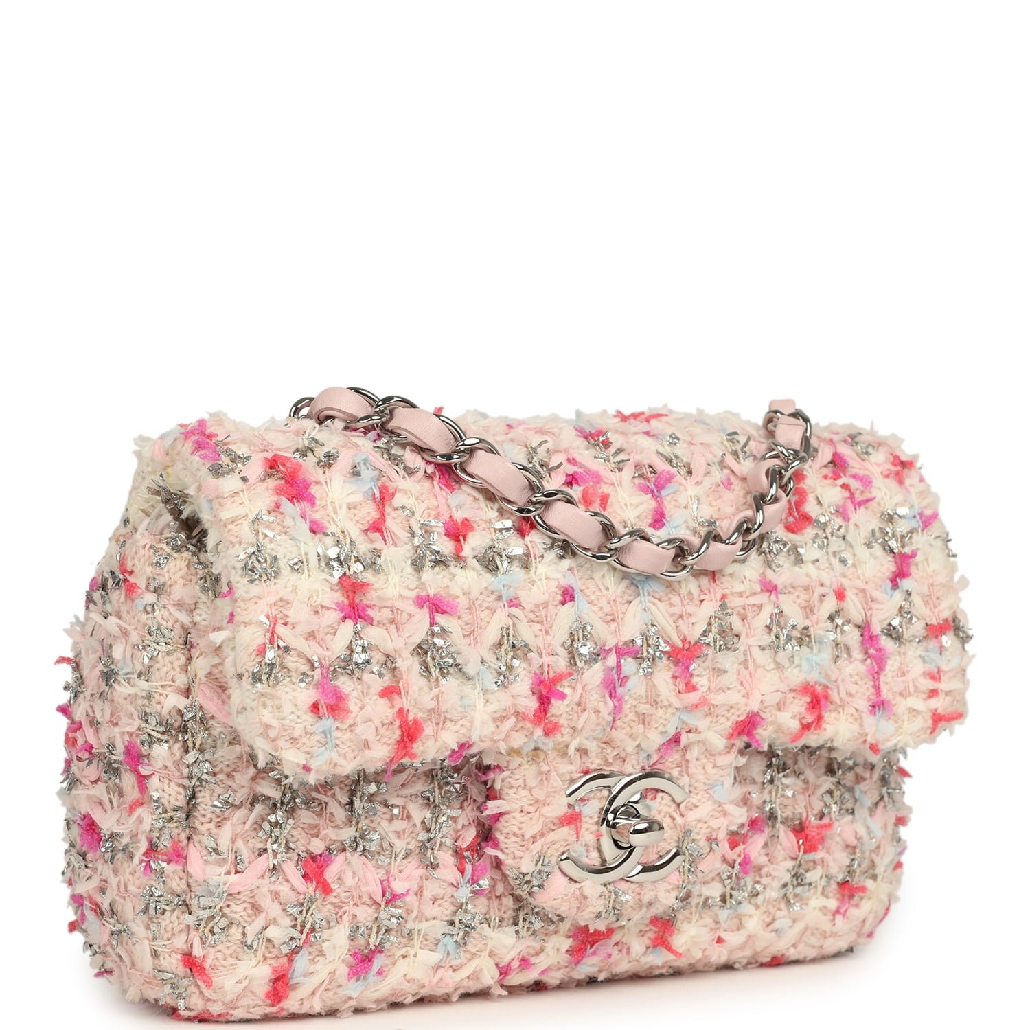 Chanel Mini Flap Bag Pink Tweed — view 2