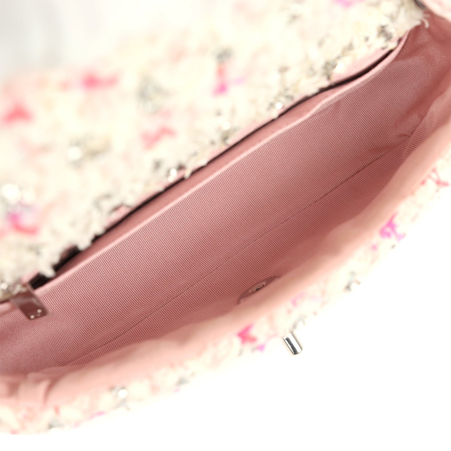 Chanel Mini Flap Bag Pink Tweed — view 8
