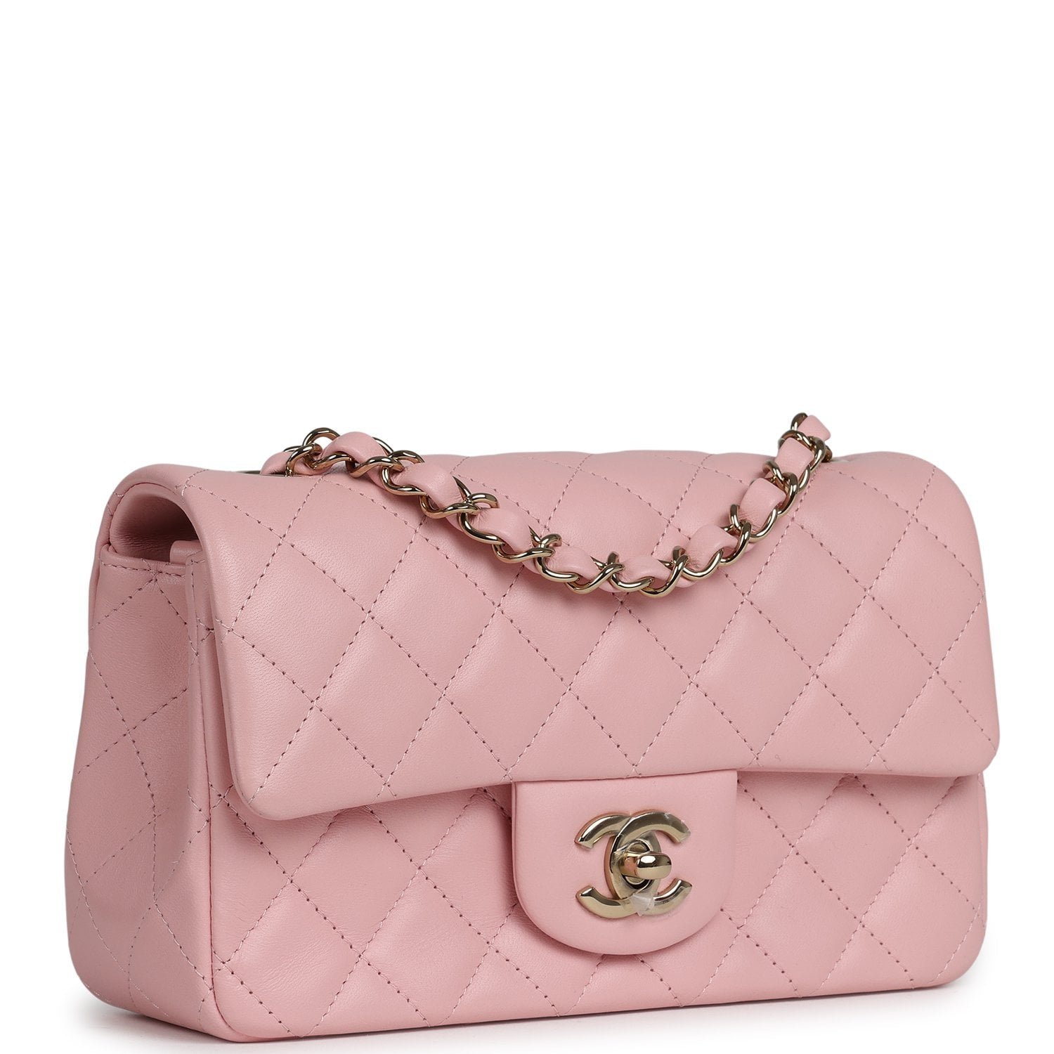 Chanel Mini Flap Bag Light Pink Lambskin — view 2