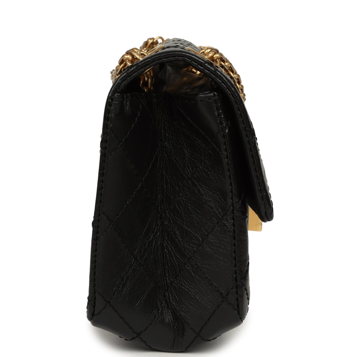 Pre-Owned Chanel Mini Flap Bag Black Calfskin — view 4