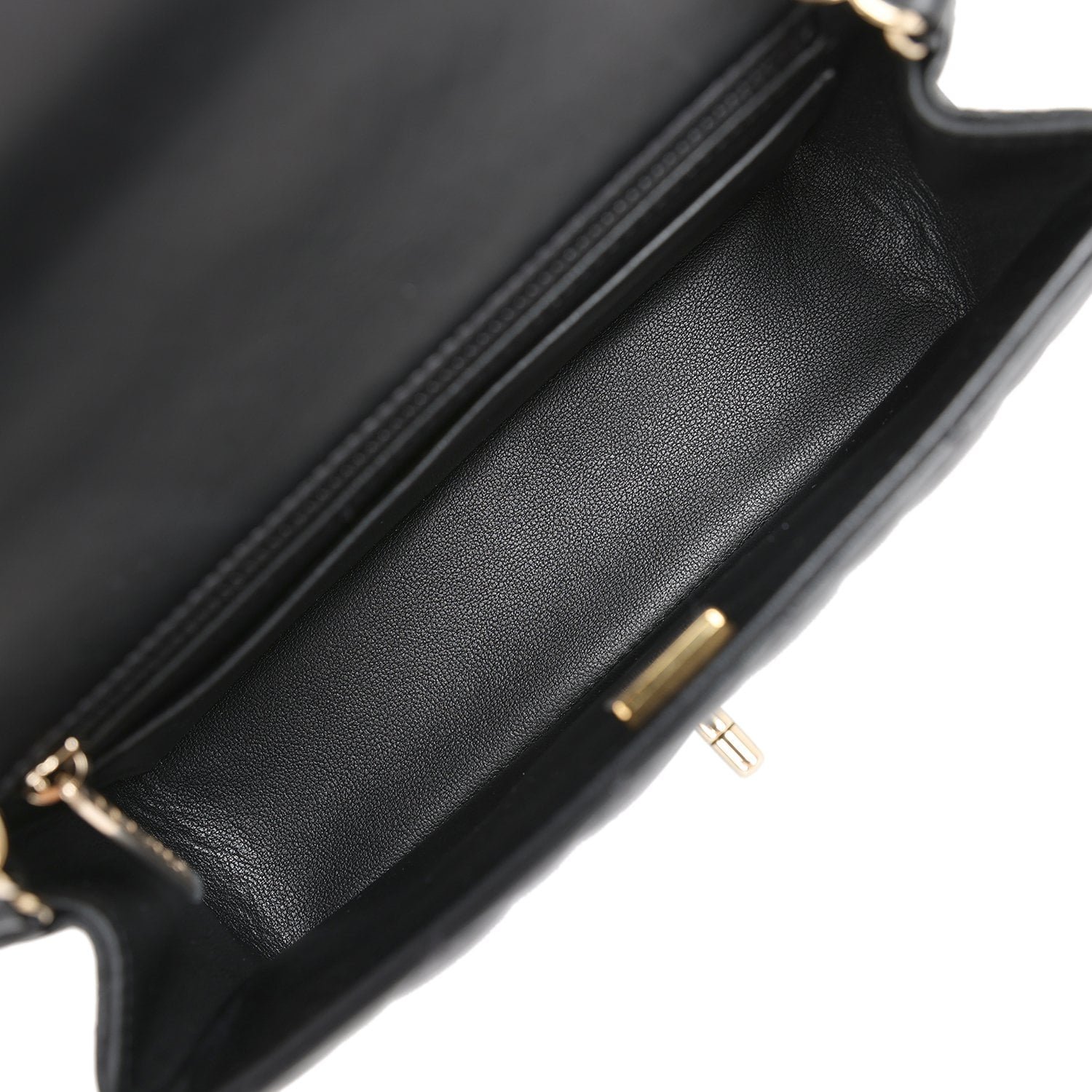 Chanel Mini Flap Bag Black Lambskin Light Gold — view 10