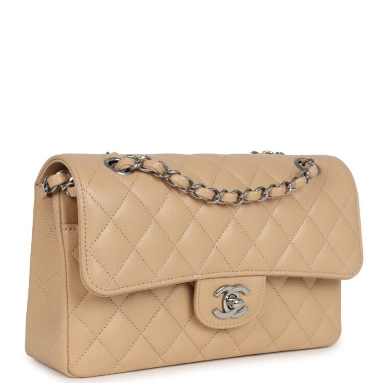 Chanel Small Classic Double Flap Beige Caviar for Sale — alternate view