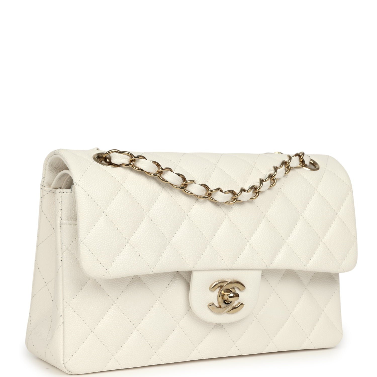 Pre-Owned Chanel Small Classic Double Flap White — view 2