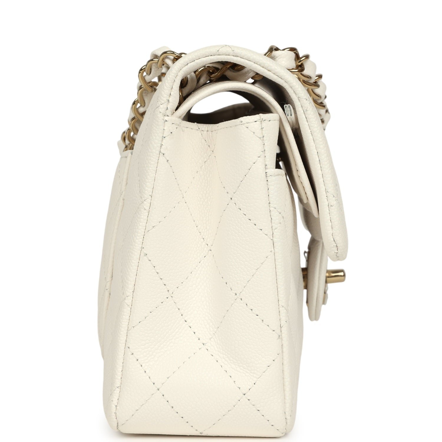 Pre-Owned Chanel Small Classic Double Flap White — view 4