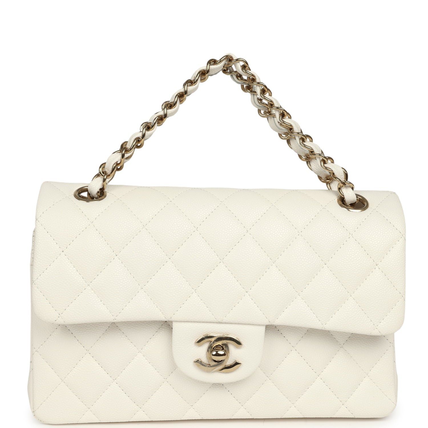 Pre-Owned Chanel Small Classic Double Flap White — view 7