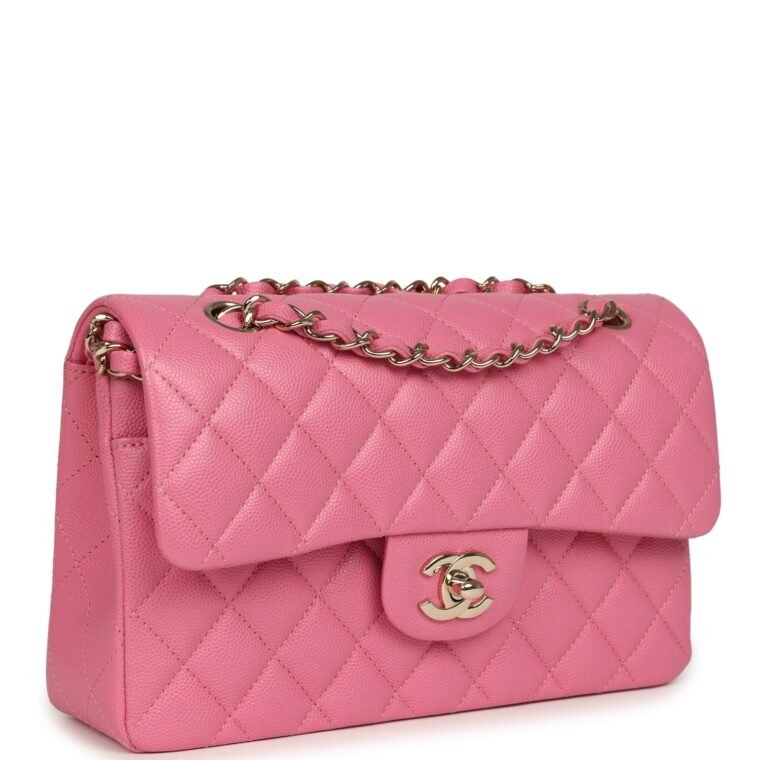 Chanel Small Classic Double Flap Pink Caviar for Sale — alternate view