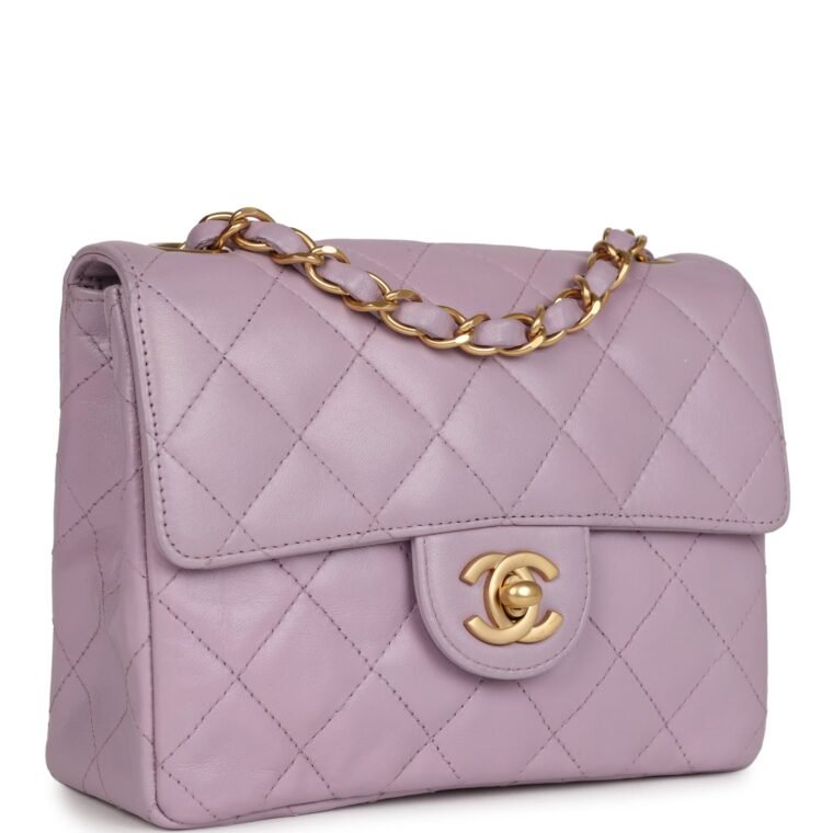Vintage Chanel Mini Flap Bag Purple Lambskin — Buy Now — alternate view