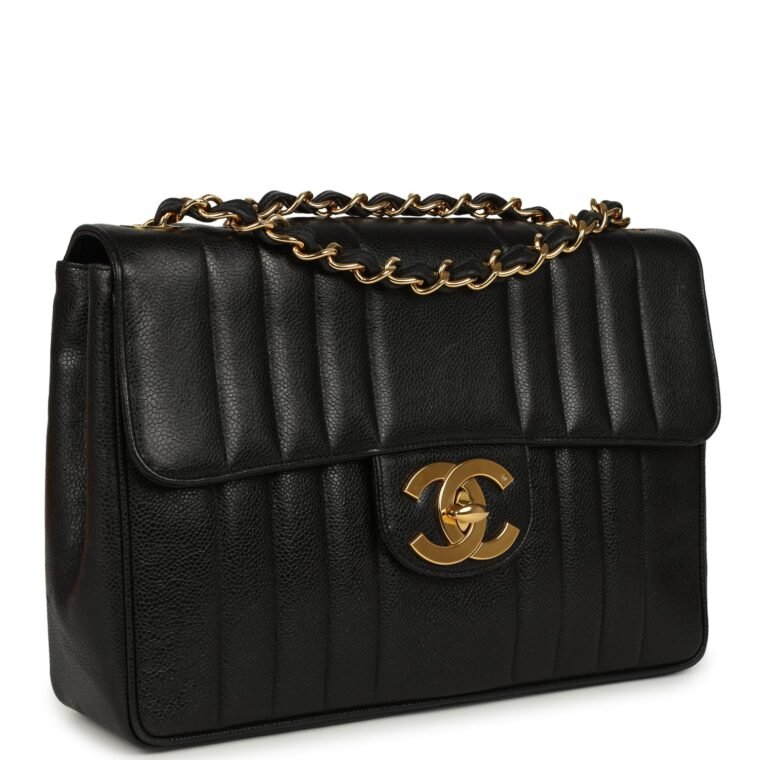 Vintage Chanel Jumbo Flap Bag Black Caviar for Sale — alternate view