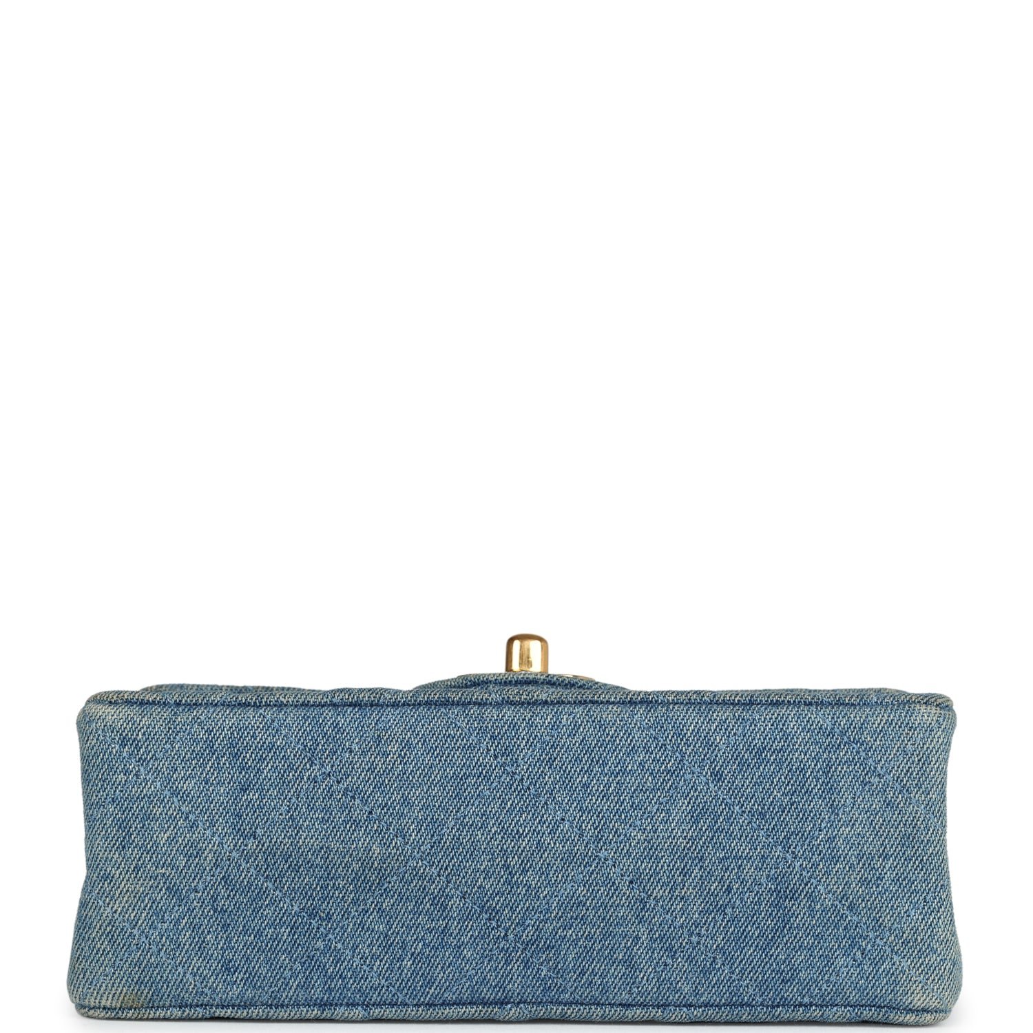 Vintage Chanel Mini Flap Bag Blue Denim — view 5
