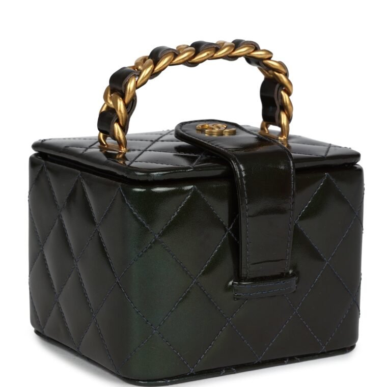 Vintage Chanel Mini Vanity Green Patent for Sale — alternate view
