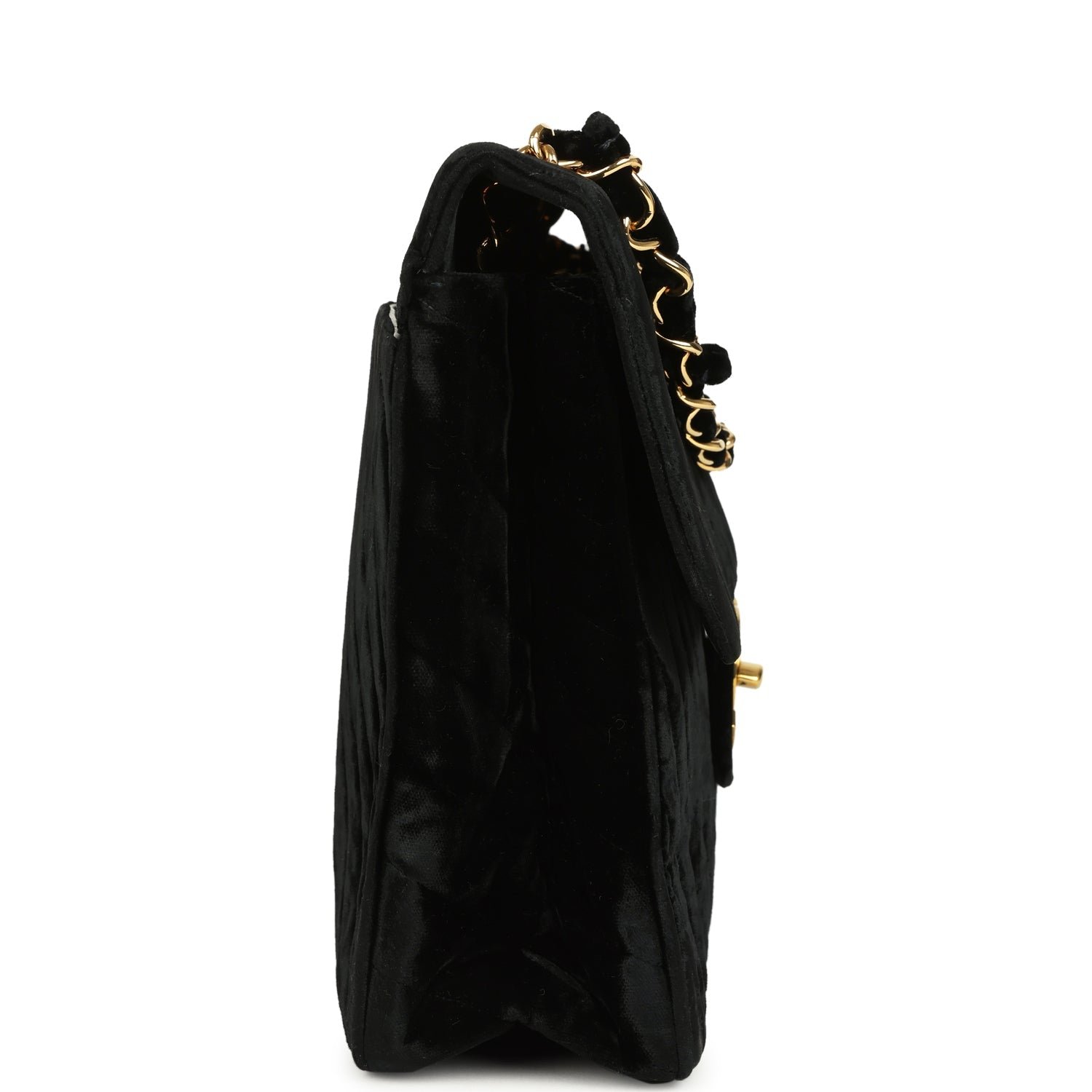 Vintage Chanel Flap Bag Black Velvet — view 4