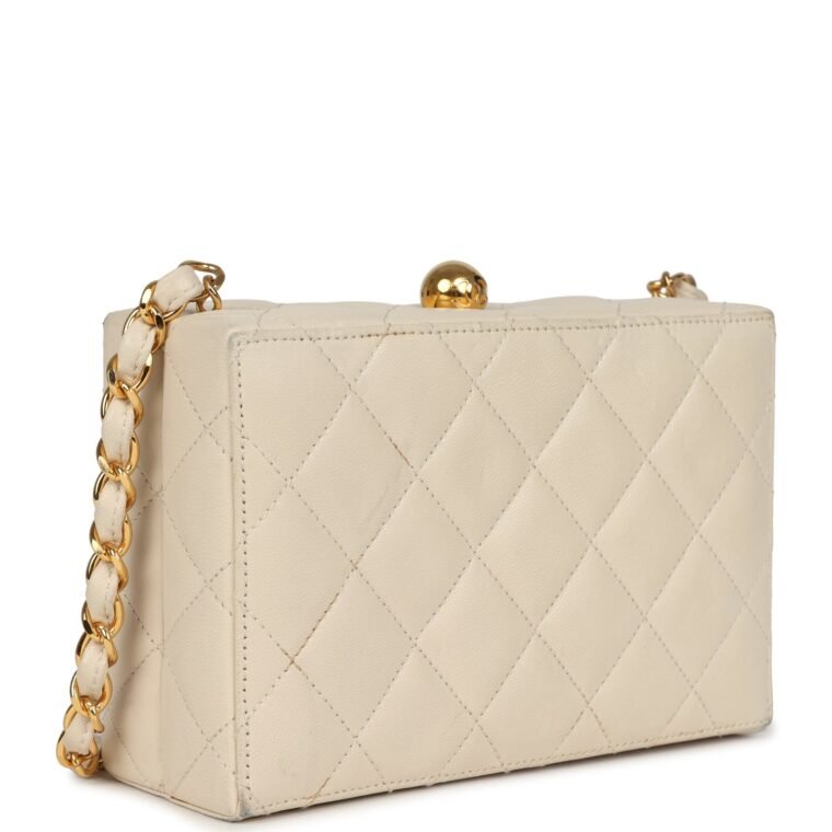Vintage Chanel Clutch Beige Lambskin for Sale — alternate view