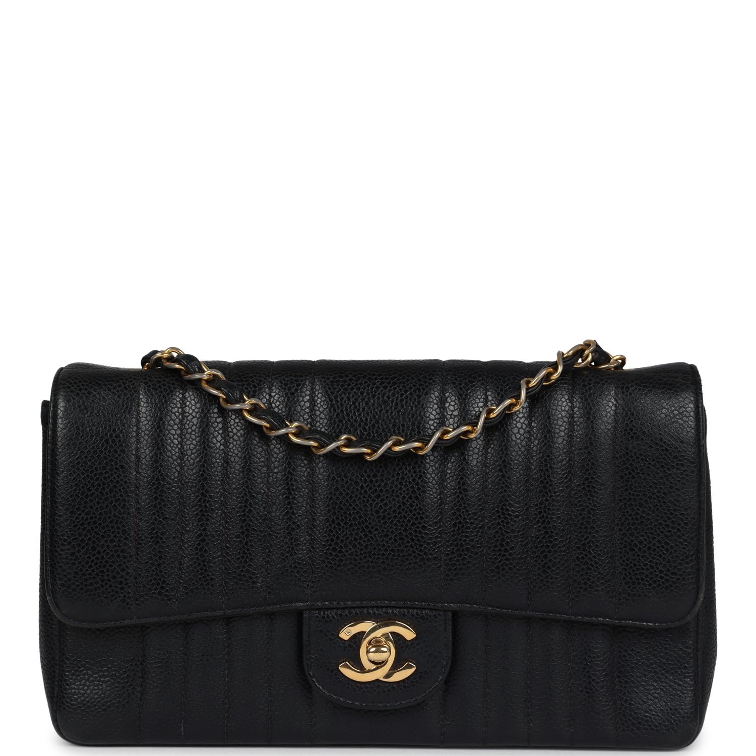 Vintage Chanel Medium Flap Bag Black Caviar