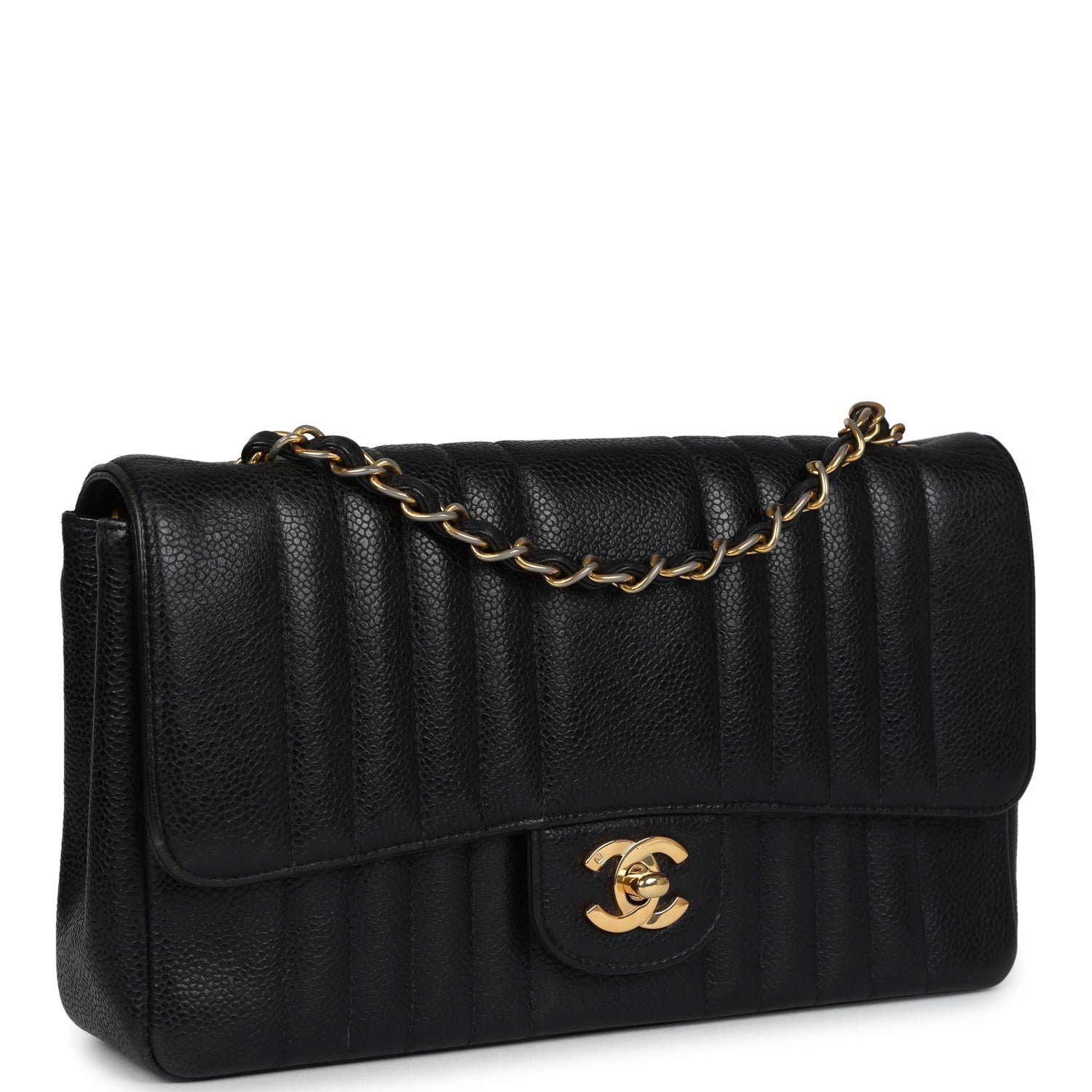 Vintage Chanel Medium Flap Bag Black Caviar — view 2