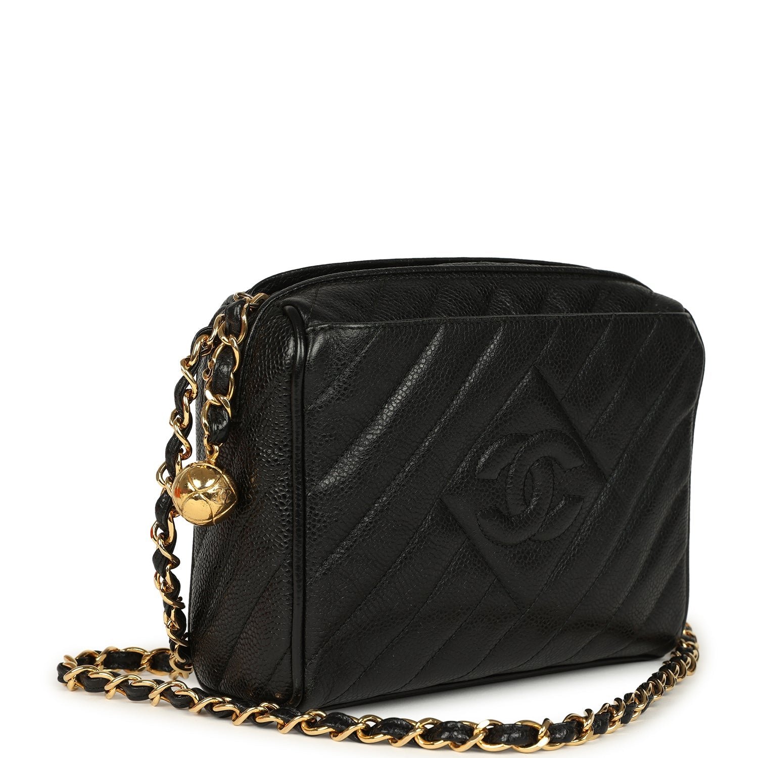 Vintage Chanel Mini Camera Bag Black Caviar — view 2