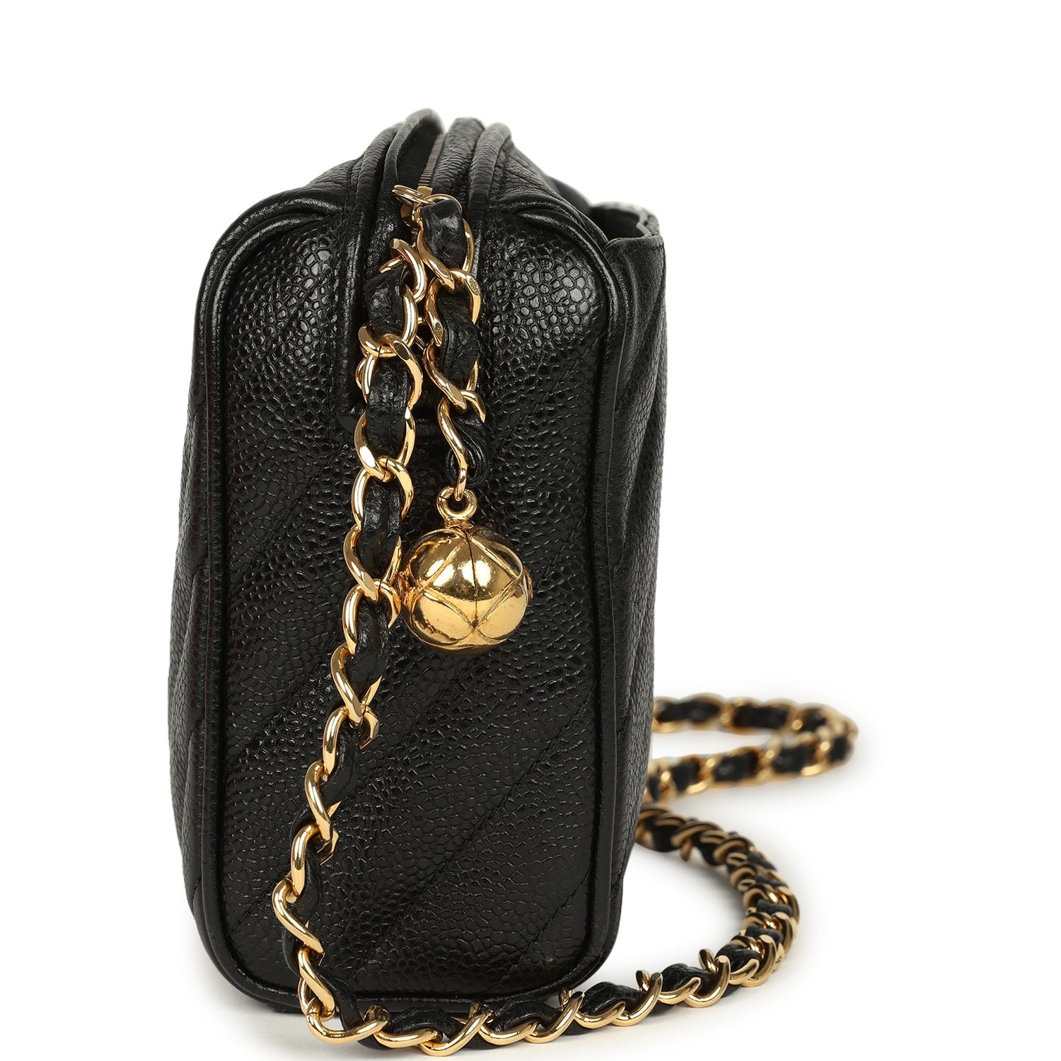 Vintage Chanel Mini Camera Bag Black Caviar — view 4