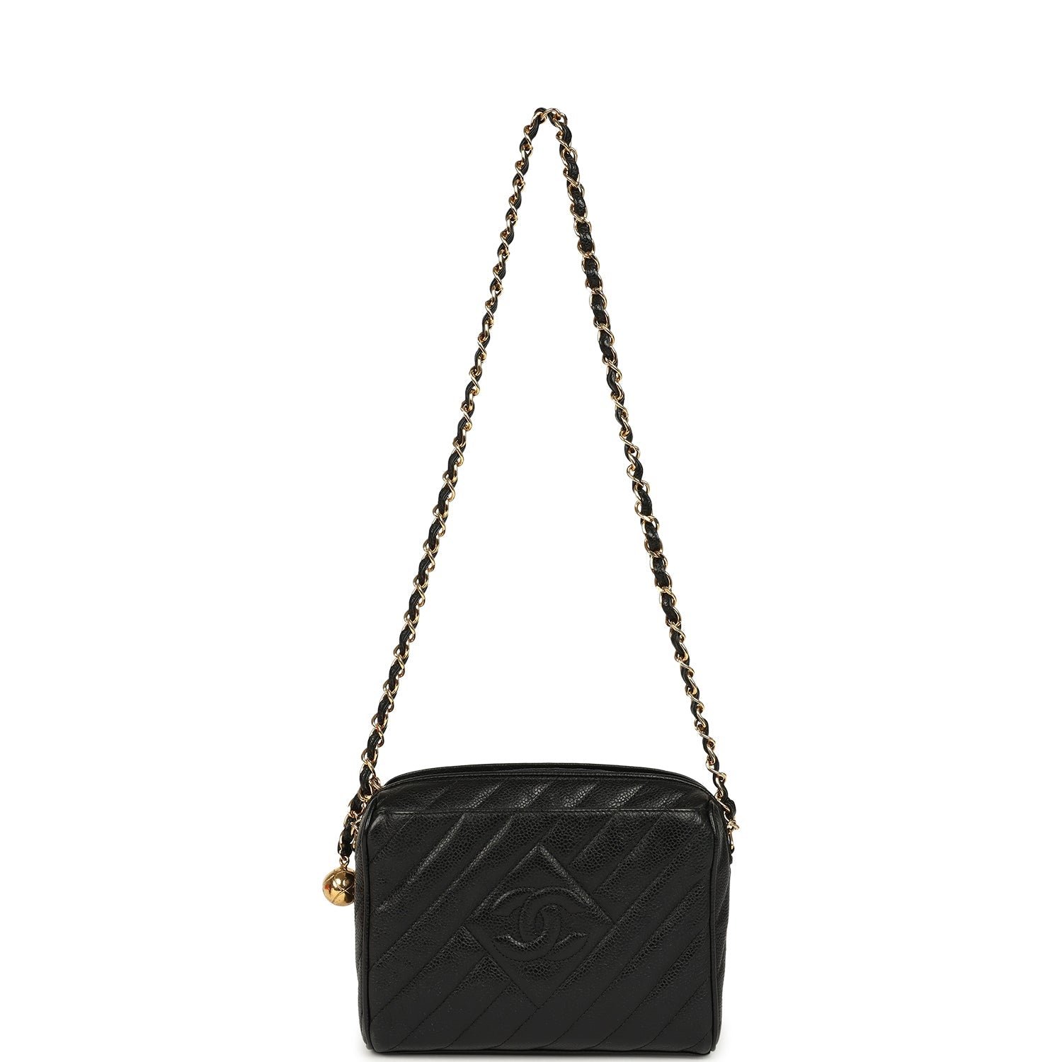 Vintage Chanel Mini Camera Bag Black Caviar — view 7