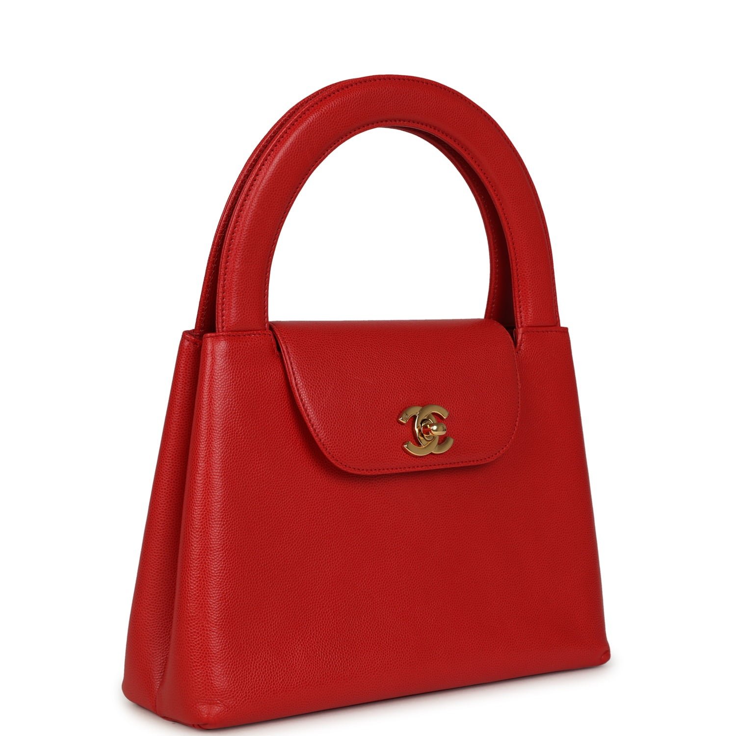 Vintage Chanel Large Kelly Red Caviar — view 2