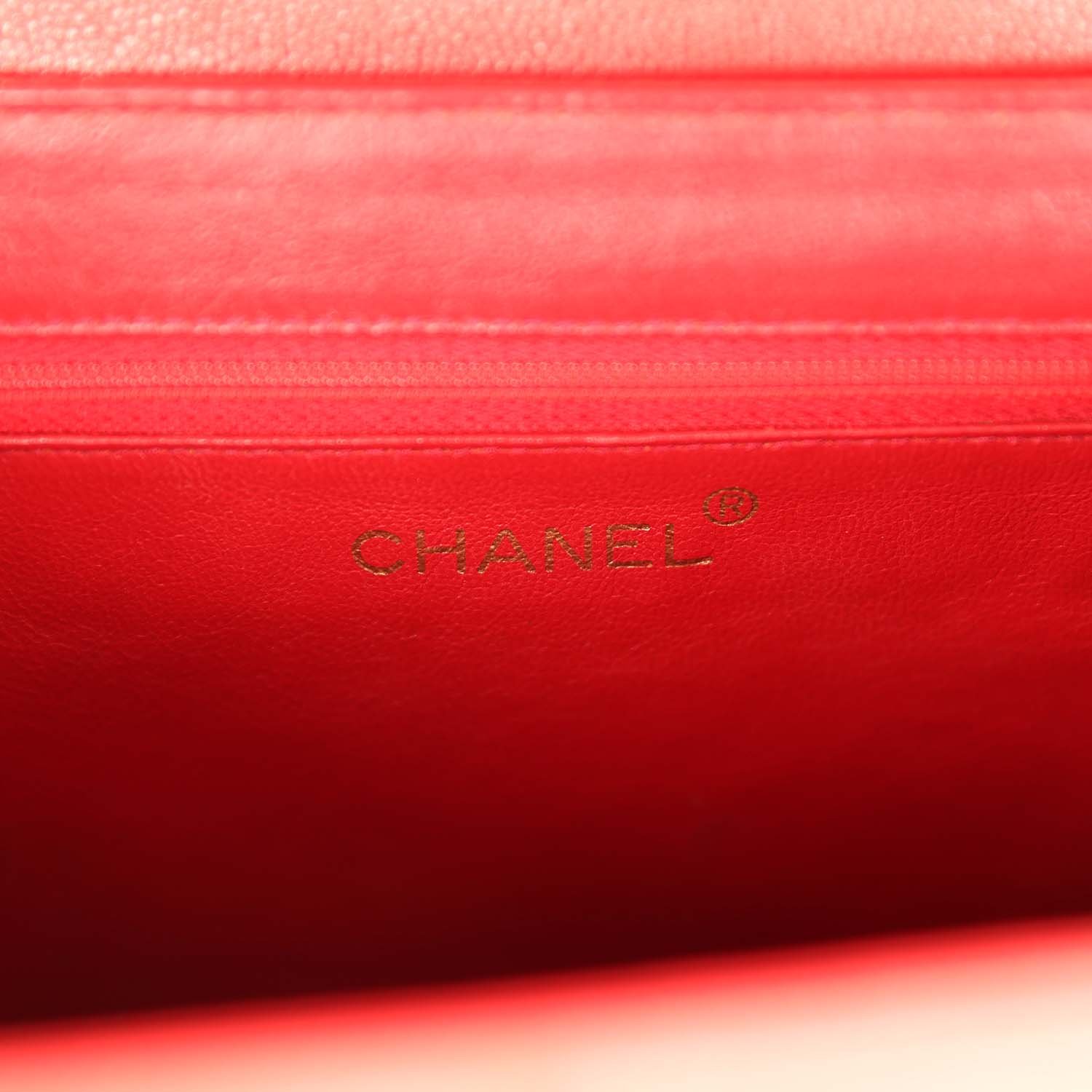 Vintage Chanel Large Kelly Red Caviar — view 8