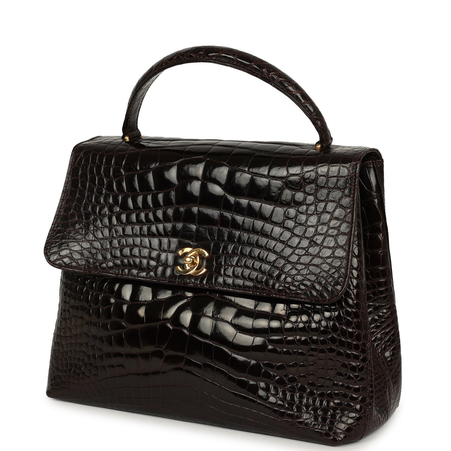 Vintage Chanel Large Kelly Brown Alligator — view 3
