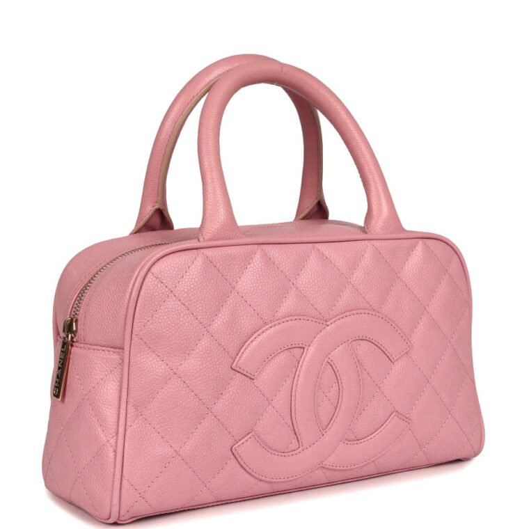 Vintage Chanel Small Bowling Bag Pink Caviar — Buy Now — alternate view