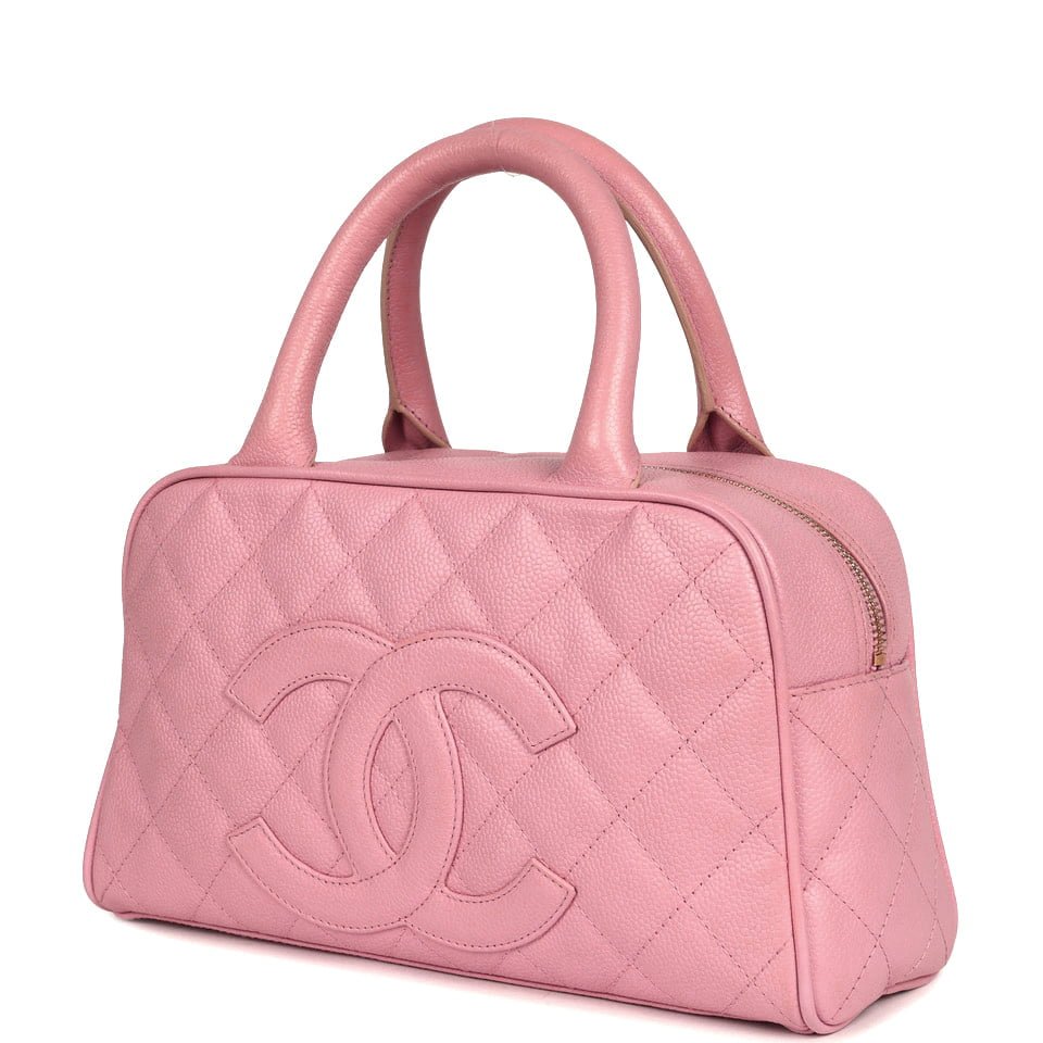Vintage Chanel Small Bowling Bag Pink Caviar — view 3