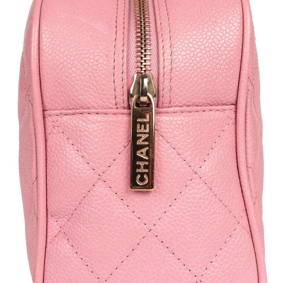 Vintage Chanel Small Bowling Bag Pink Caviar — view 5