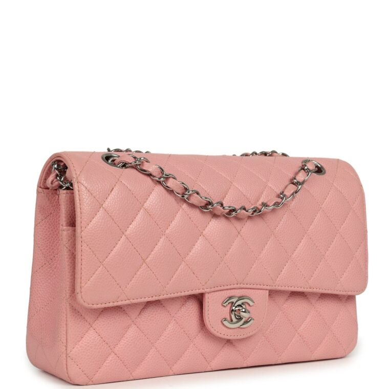 Vintage Chanel Medium Classic Double Flap Pink for Sale — alternate view