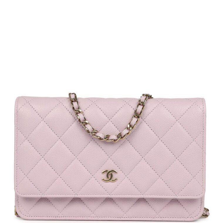 Chanel Wallet on Chain Shiny Caviar Light Gold for Sale