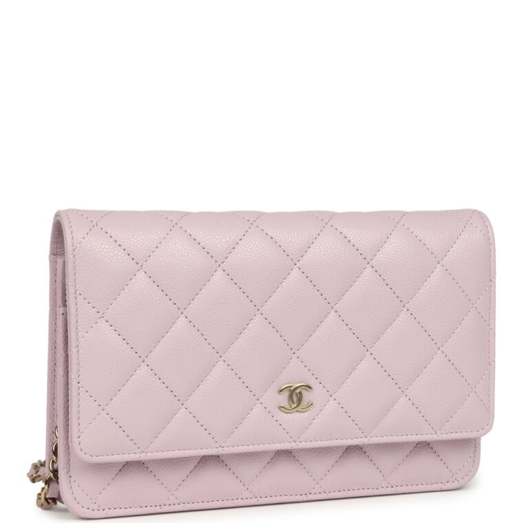 Chanel Wallet on Chain Shiny Caviar Light Gold for Sale — alternate view