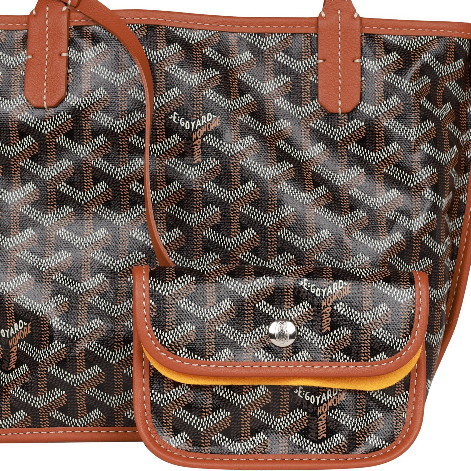 Goyard Anjou Mini Black Goyardine Canvas Palladium — view 6