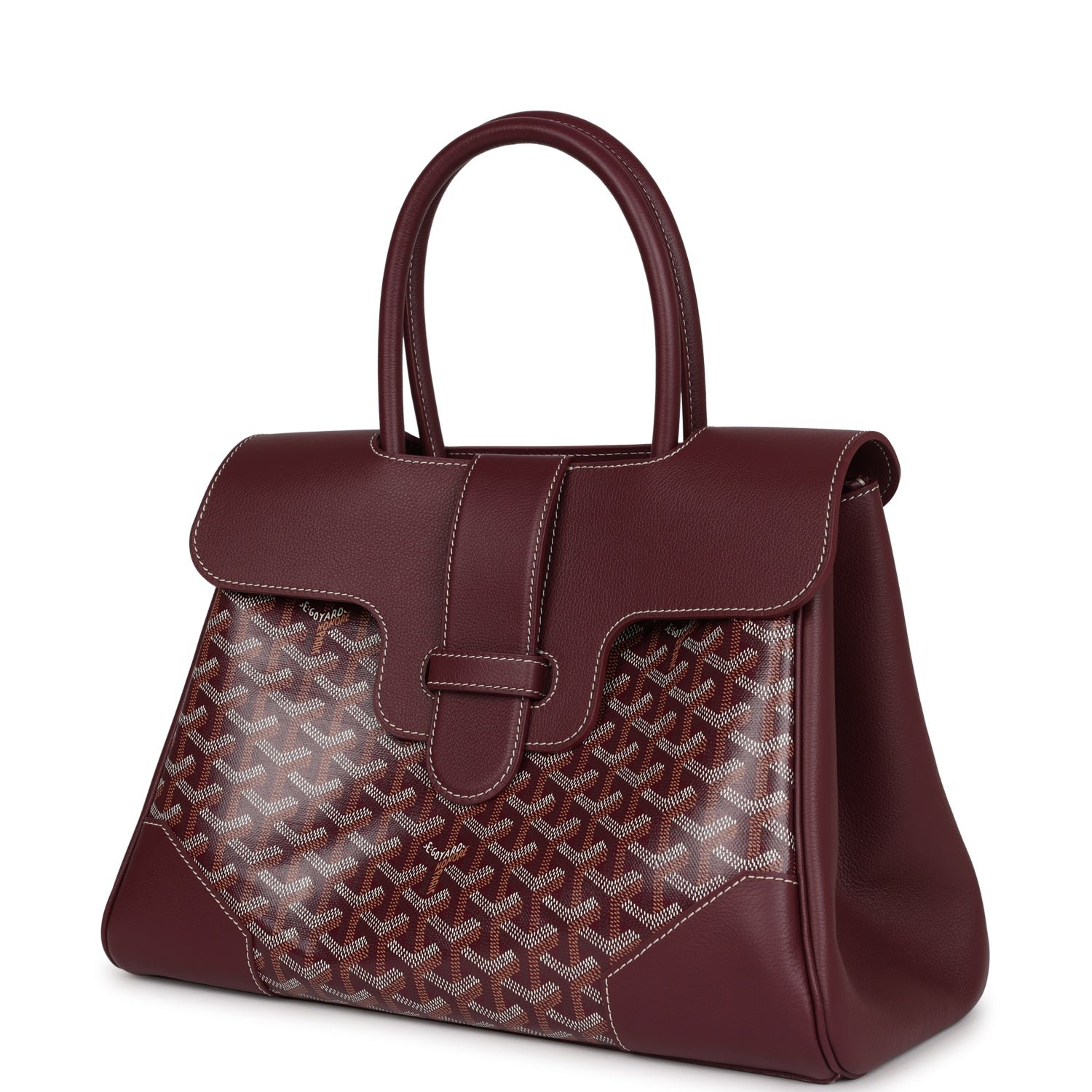 Goyard Saigon Tote Burgundy Goyardine Canvas — view 5