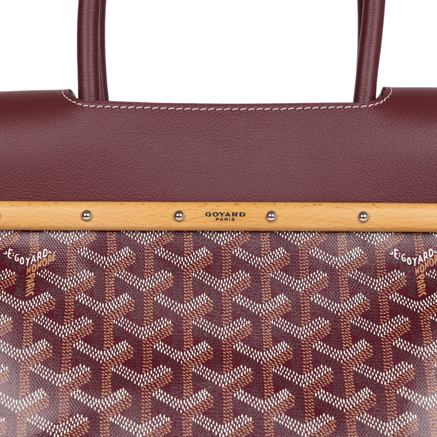 Goyard Saigon Tote Burgundy Goyardine Canvas — view 6