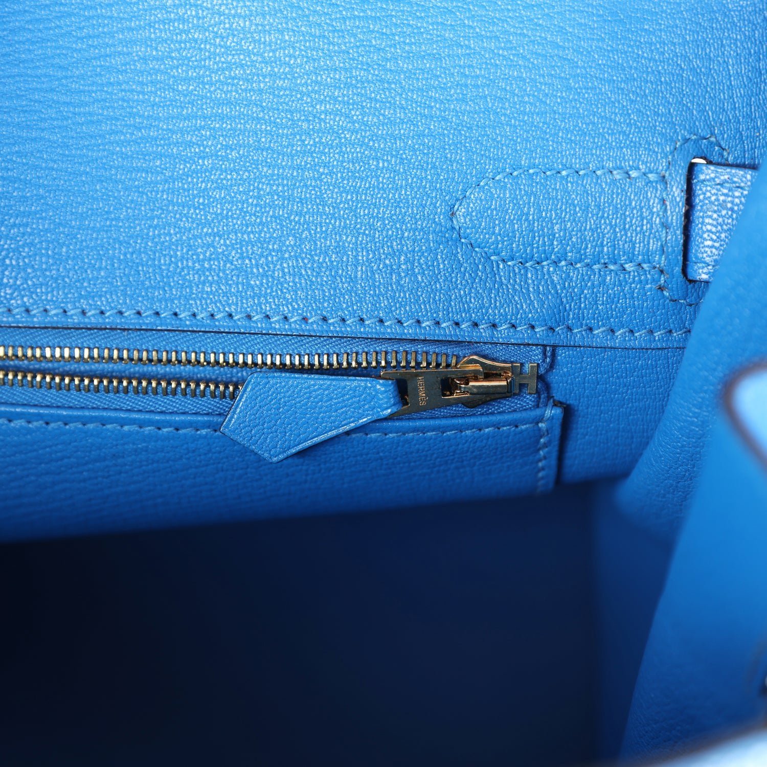 Hermès Birkin 30 Bleu Hydra Chevre — view 9