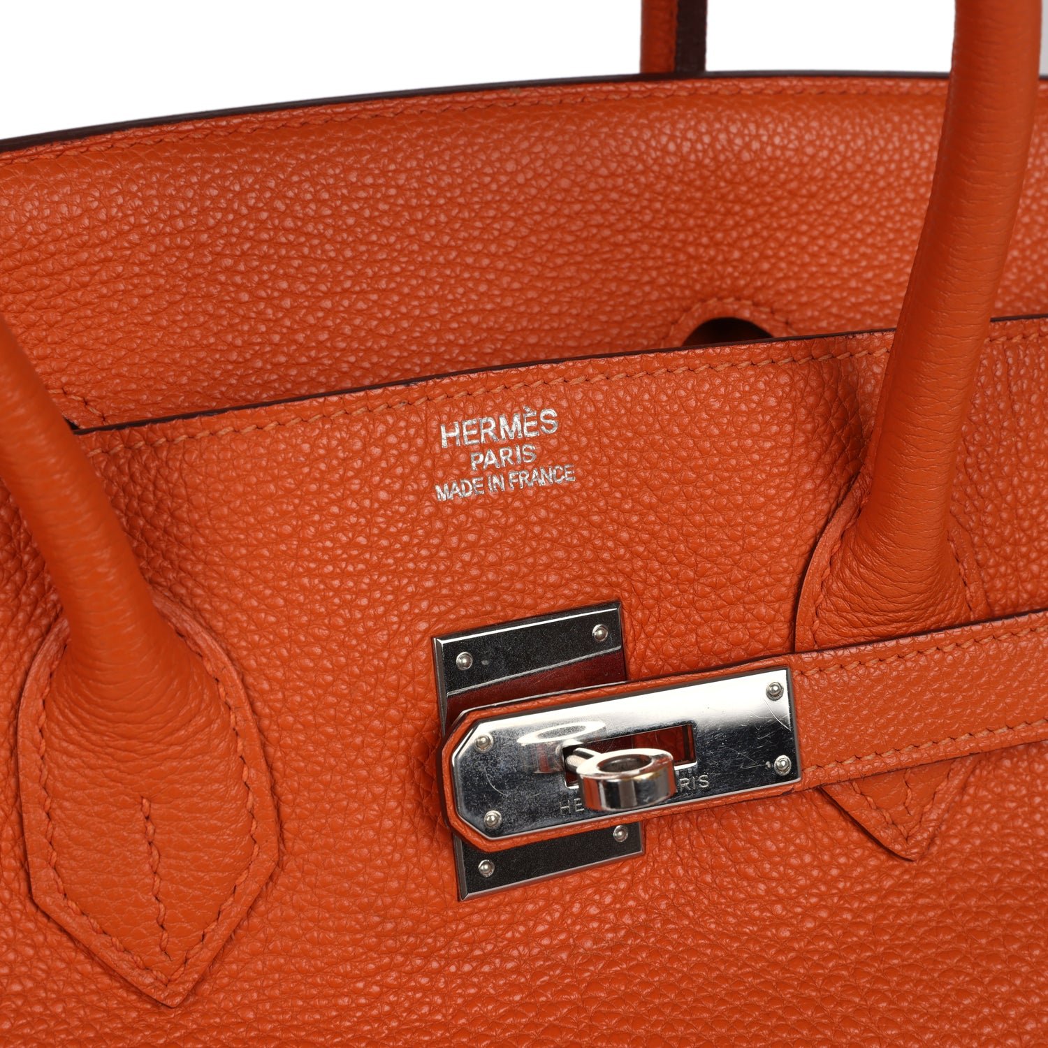 Pre-Owned Hermès Birkin 35 Orange Togo — view 7