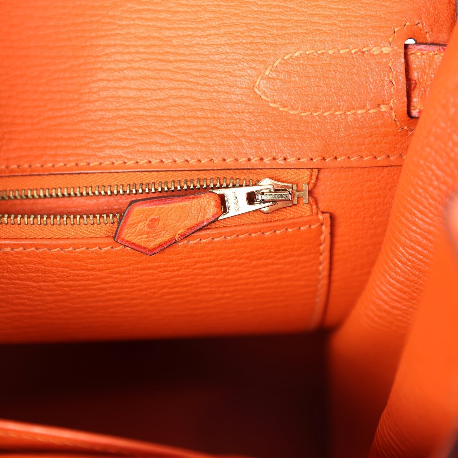 Pre-Owned Hermès Birkin 30 Tangerine Ostrich — view 3