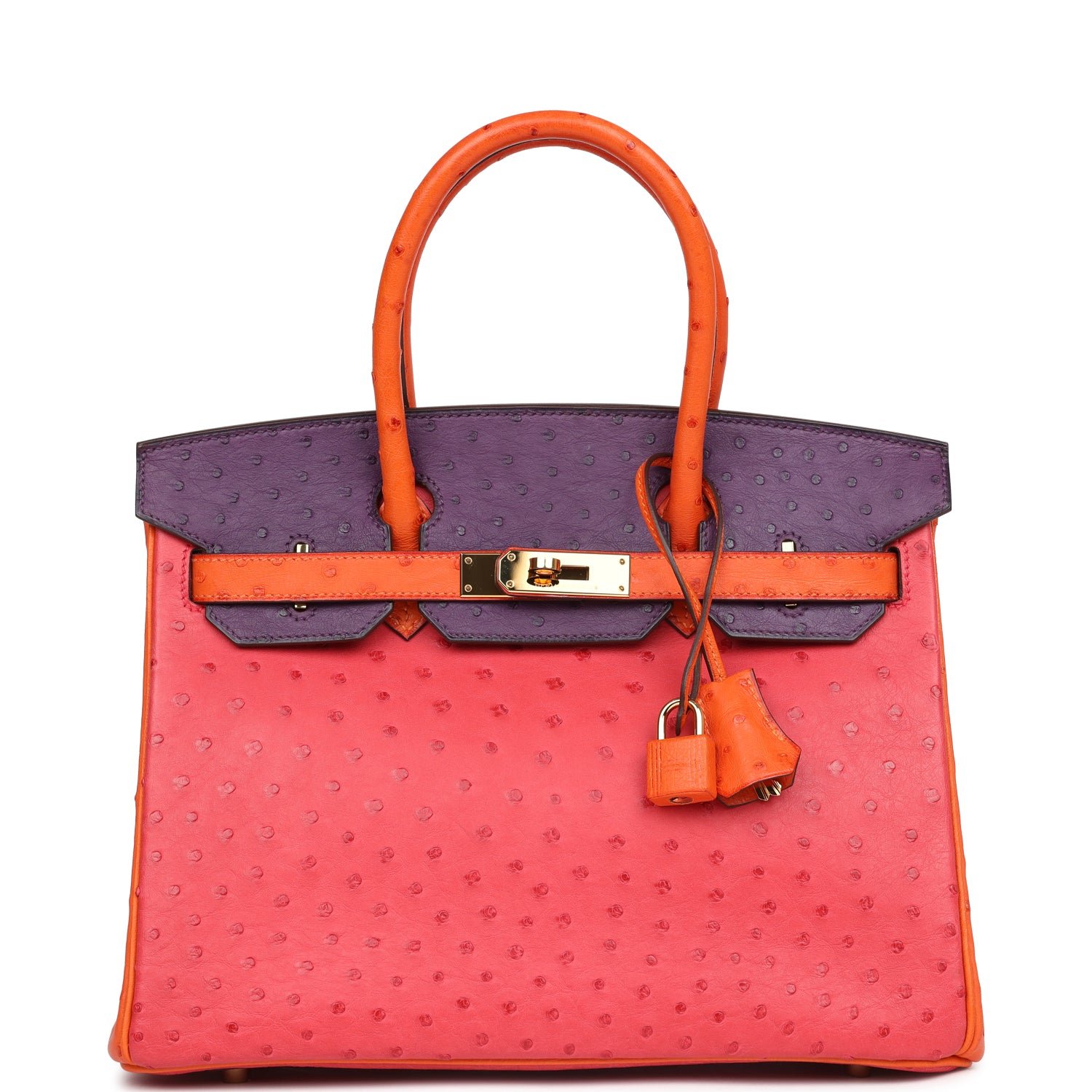 Pre-Owned Hermès Birkin 30 Tangerine Ostrich — view 4