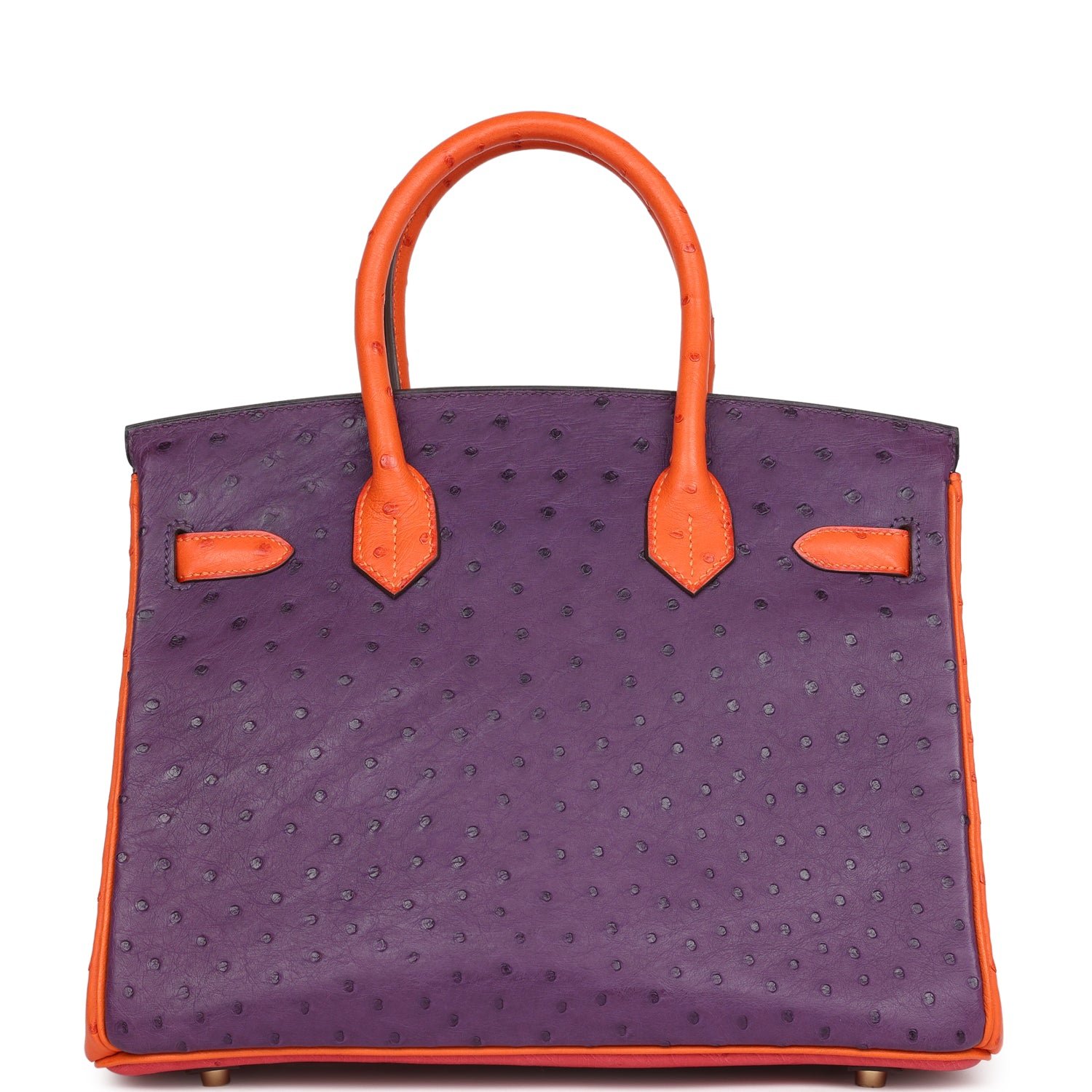 Pre-Owned Hermès Birkin 30 Tangerine Ostrich — view 8